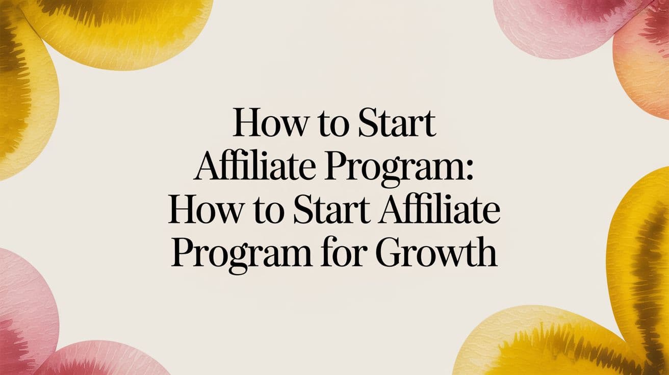 Cover Image for How to Start Affiliate Program: how to start affiliate program for growth