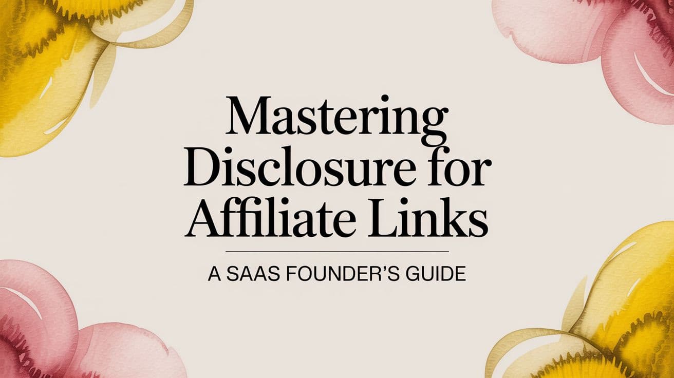 Cover Image for Mastering Disclosure for Affiliate Links A SaaS Founder's Guide