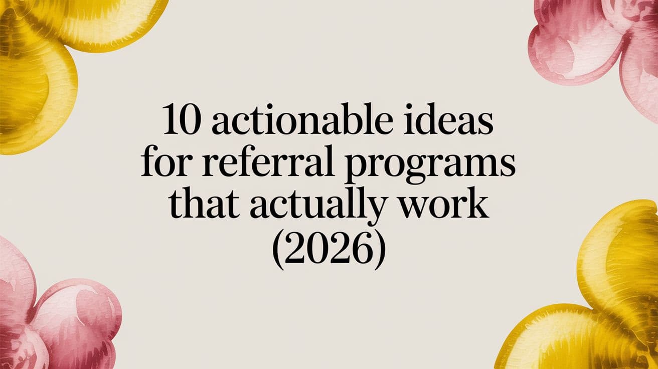 Cover Image for 10 Actionable Ideas for Referral Programs That Actually Work (2026)